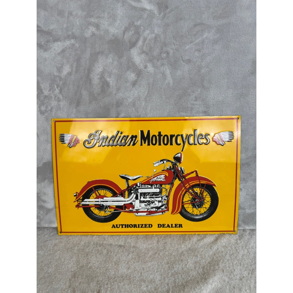 Indian Motorcycles Authorized Dealer‎ Metal Sign Wall Decor Garage Man Cave